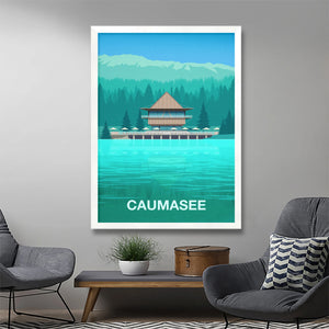 Caumasee Lake Poster Steve Ash illustration
