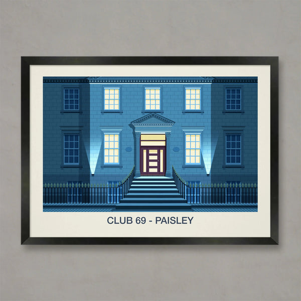 Club 69 Paisley Nightclub Poster | Iconic Scottish Techno & Rave Art Print