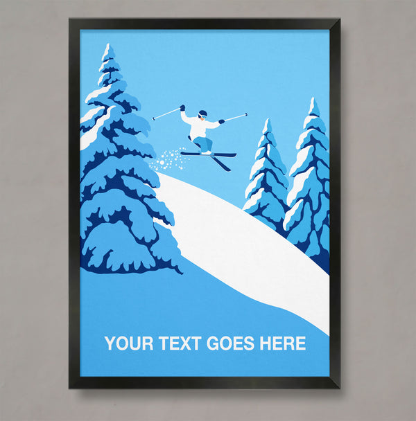 Personalised Skier Jumping Poster