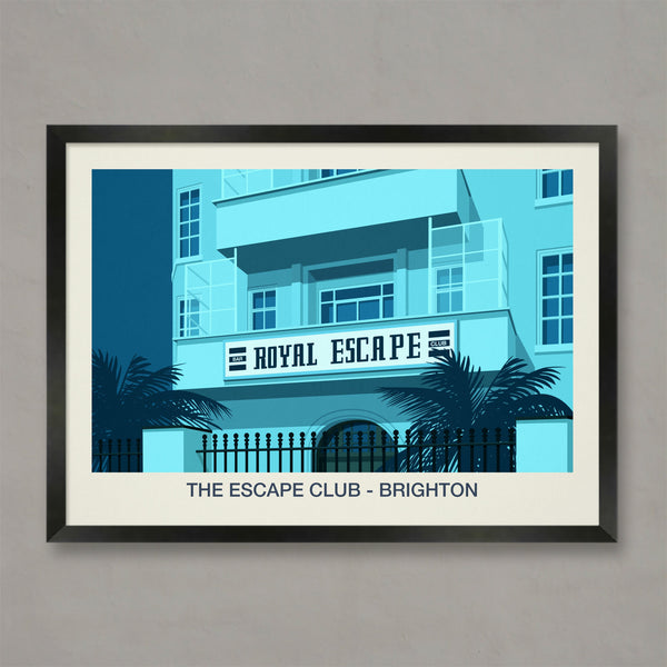 The Escape Club Poster | Brighton Nightclub Art Print Steve Ash illustration