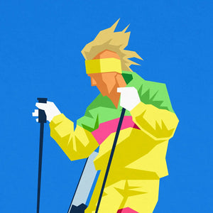 Set of 2 Retro Ski prints, 80s Retro Ski Posters Steve Ash illustration