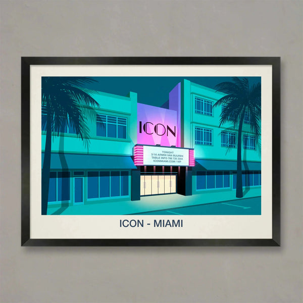 ICON NIGHTCLUB POSTER Steve Ash illustration