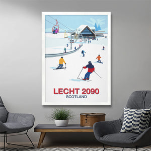 Lecht 2090 ski poster Steve Ash illustration