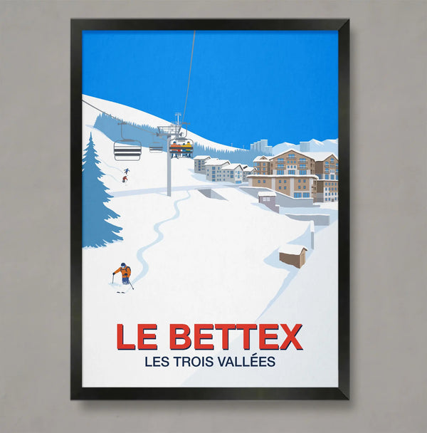 Le Bettex Ski Poster - Ski Poster & Art Prints - Shop Online | Steve Ash Illustration