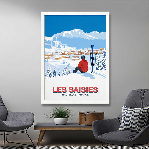 Les Saisies ski resort poster