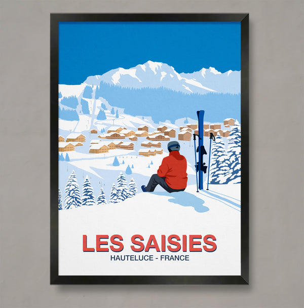 Les Saisies ski resort poster