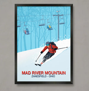 Mad River Mountain Ski Poster - Ski Poster & Art Prints - Shop Online | Steve Ash Illustration
