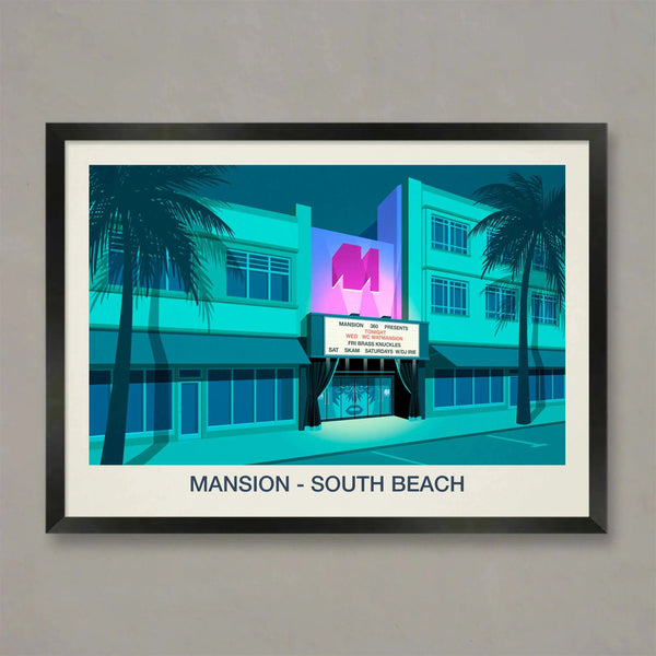 MANSION NIGHTCLUB POSTER Steve Ash illustration