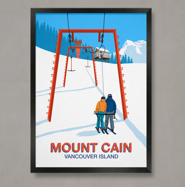 Mount Cain ski resort poster
