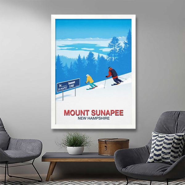 Mount Sunapee ski resort poster