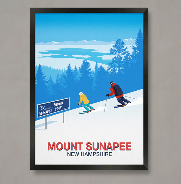 Mount Sunapee ski resort poster