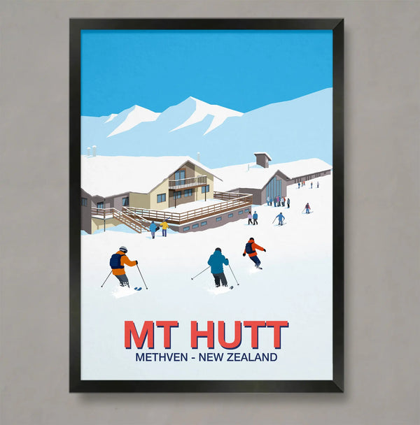 Mt Hutt ski poster