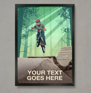 Personalised Boy Mountain Biking Poster - Ski Poster & Art Prints - Shop Online | Steve Ash Illustration