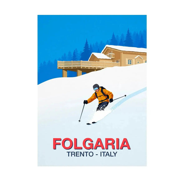 Folgaria Ski Poster Steve Ash illustration