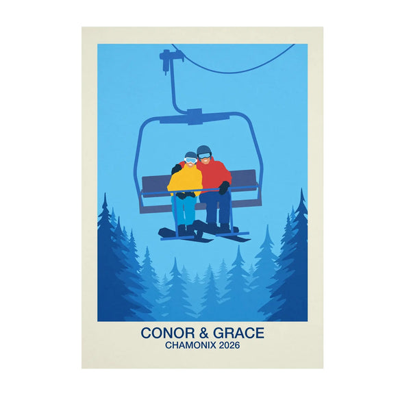 Personalised Snowboard Lovers Poster - Ski Poster & Art Prints - Shop Online | Steve Ash Illustration