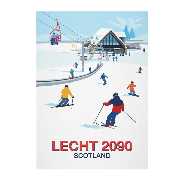 Lecht 2090 ski poster Steve Ash illustration