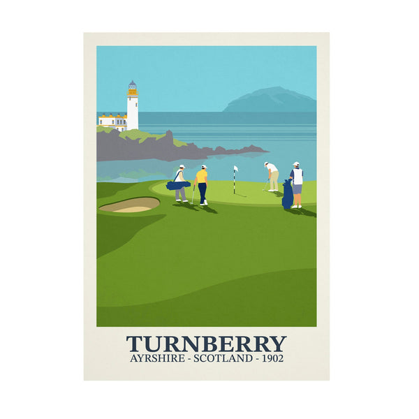 Turnberry Golf Poster Steve Ash illustration