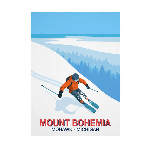 Mount Bohemia Ski Print | Michigan Extreme Skiing & Lake Effect Powder Poster
