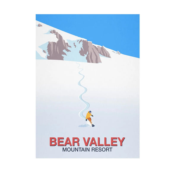 Bear Valley Snowboard Poster Steve Ash illustration