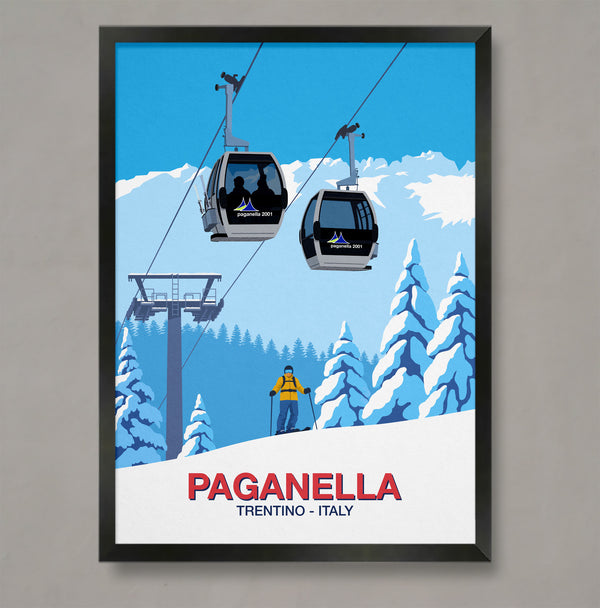 Paganella ski resort poster