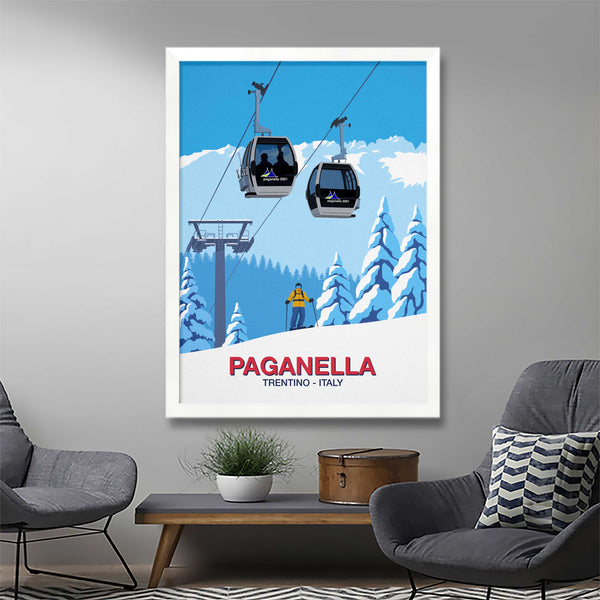 Paganella ski resort poster