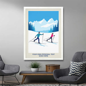 Personalised Nordic Skiing Poster Steve Ash illustration
