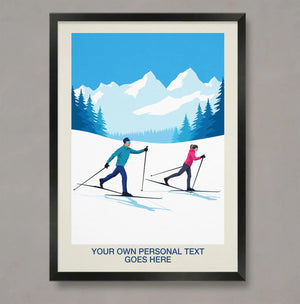 Personalised Nordic Skiing Poster Steve Ash illustration