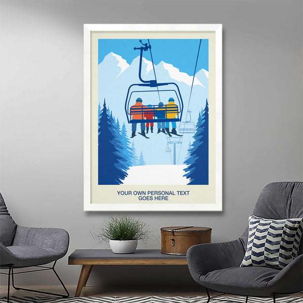 Personalised Ski Family of Four Poster