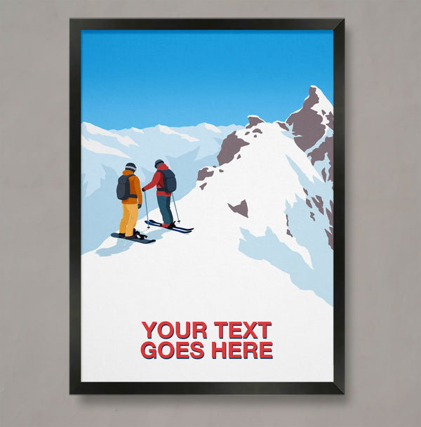Personalised skier and snowboarder poster