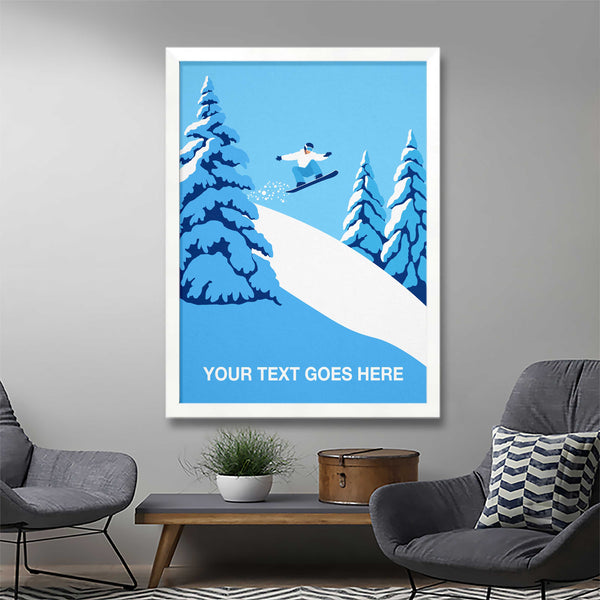 Personalised Minimalist Snowboarder Jumping Poster