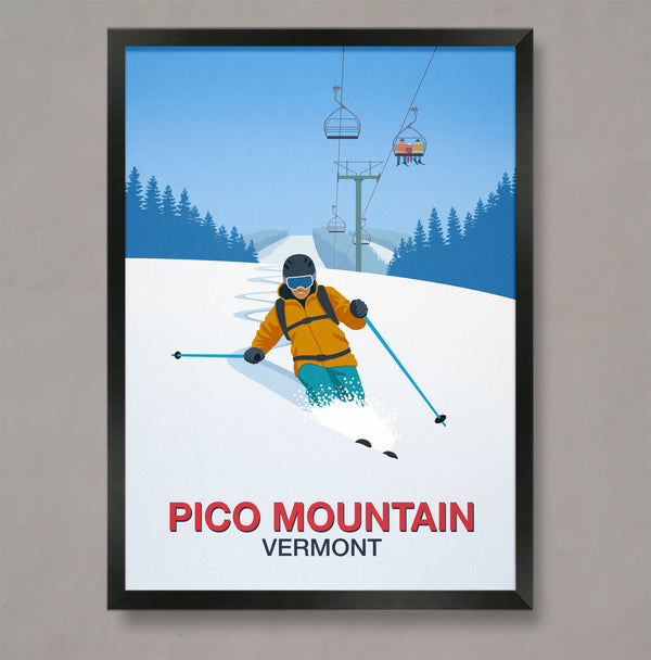 Pico Mountain ski poster