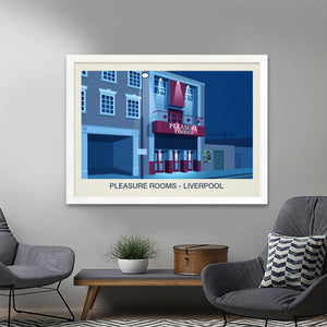 Pleasure Rooms nightclub poster - Ski Poster & Art Prints - Shop Online | Steve Ash Illustration