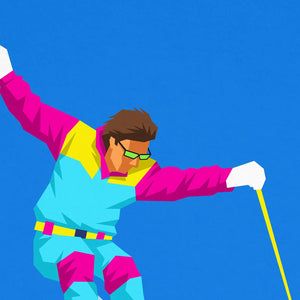 Set of 3 Retro Ski prints, 80s Retro Ski Posters Steve Ash illustration