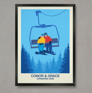 Personalised Snowboard Lovers Poster - Ski Poster & Art Prints - Shop Online | Steve Ash Illustration