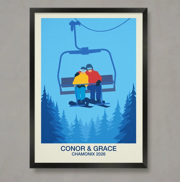 Personalised Snowboard Lovers Poster - Ski Poster & Art Prints - Shop Online | Steve Ash Illustration