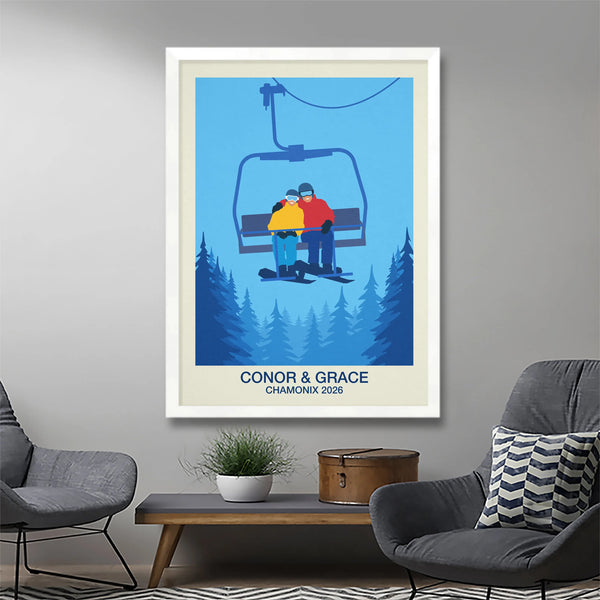 Personalised Snowboard Lovers Poster - Ski Poster & Art Prints - Shop Online | Steve Ash Illustration