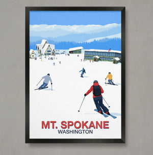 Mt. Spokane Ski Resort Poster - Ski Poster & Art Prints - Shop Online | Steve Ash Illustration