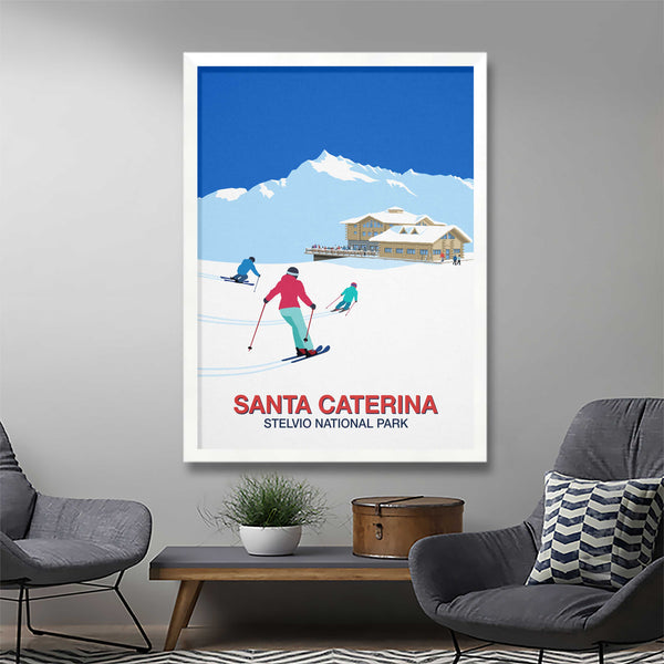 Santa Caterina ski resort poster