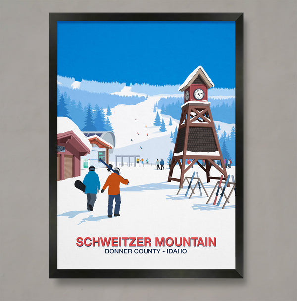 Schweitzer Mountain ski resort poster