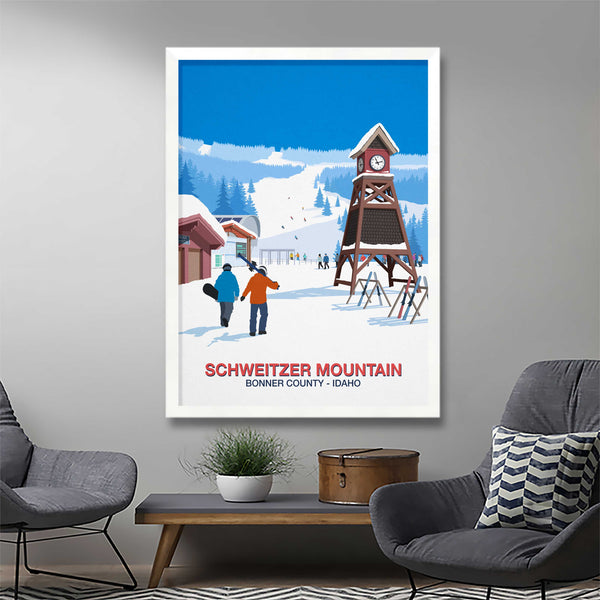 Schweitzer Mountain ski resort poster