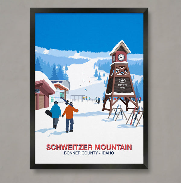 Schweitzer Mountain ski resort poster