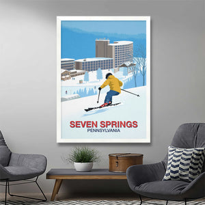 Seven Springs Ski Resort Poster Steve Ash illustration