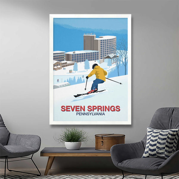 Seven Springs Ski Resort Poster Steve Ash illustration
