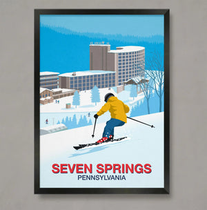 Seven Springs Ski Resort Poster Steve Ash illustration