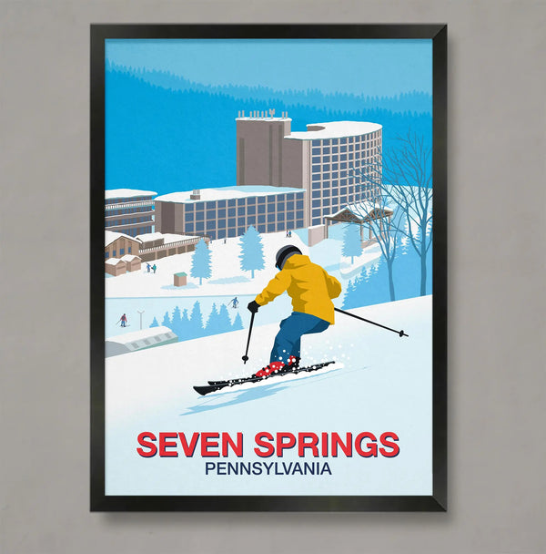 Seven Springs Ski Resort Poster Steve Ash illustration