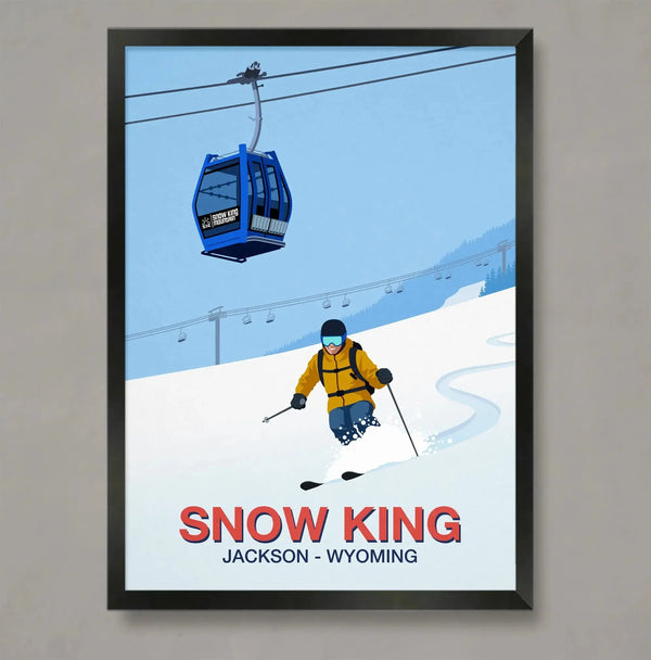 Snow King Mountain Poster Steve Ash illustration