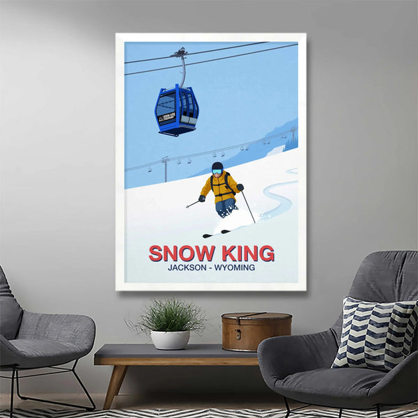 Snow King Mountain Poster Steve Ash illustration