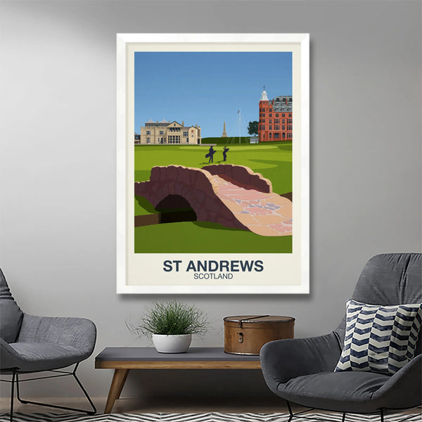 St Andrews Golf Poster Steve Ash illustration