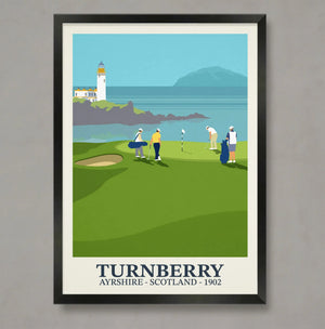 Turnberry Golf Poster Steve Ash illustration