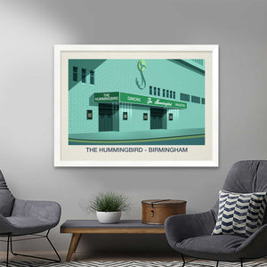THE HUMMINGBIRD VENUE POSTER - Ski Poster & Art Prints - Shop Online | Steve Ash Illustration
